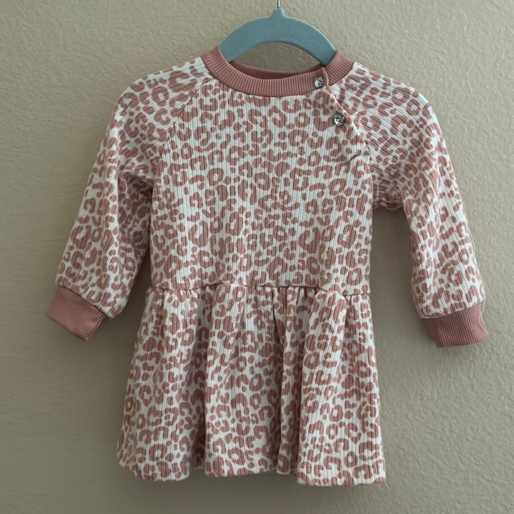 Leopard Print Baby Dress - Pink